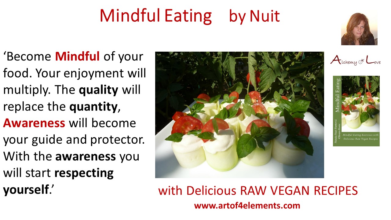How to eat mindfully quote from Mindful Eating book by Nuit