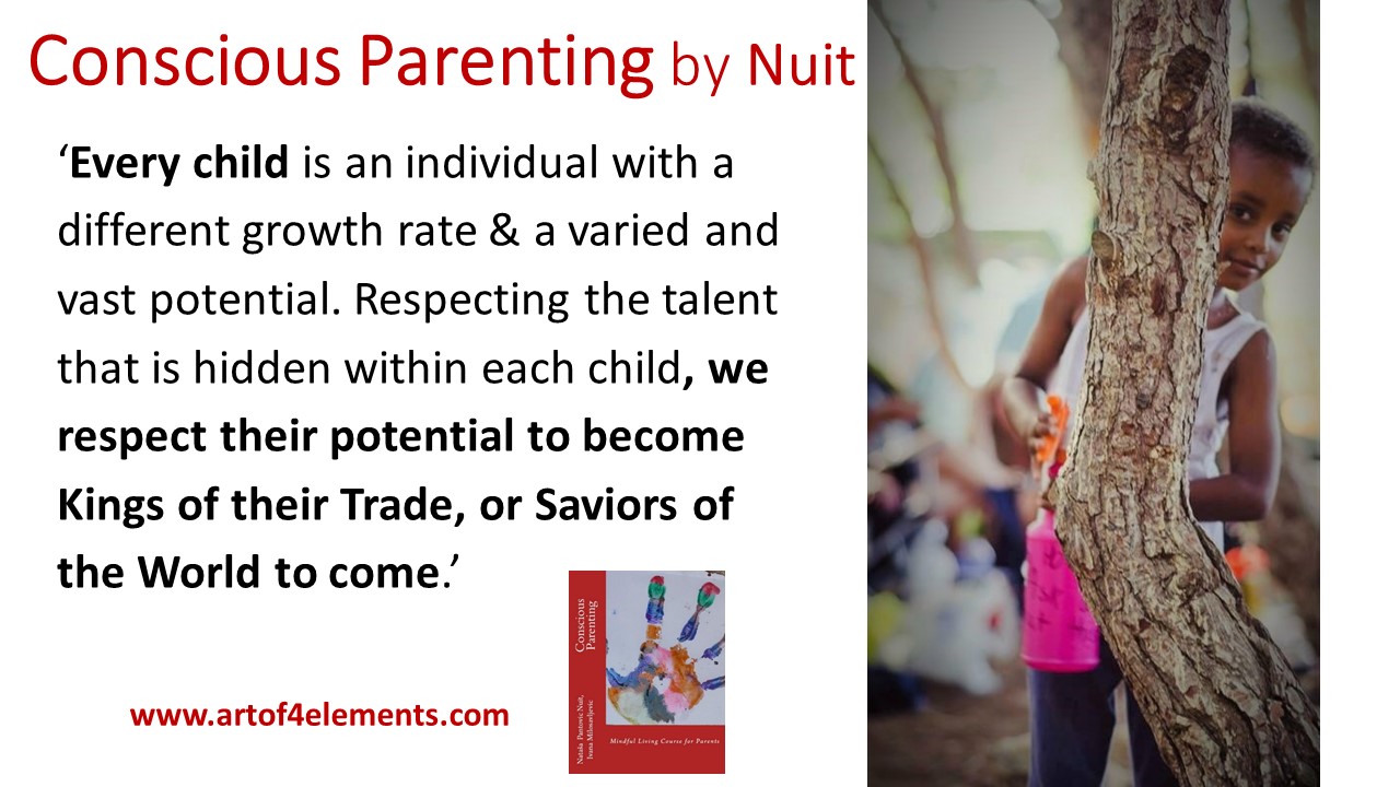 Conscious Parenting Course by Nataša Pantović quote about kids development