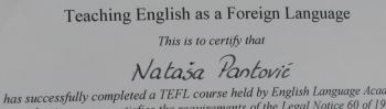 teaching English as foreign language certificate