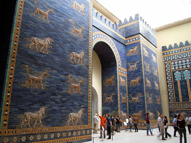 Ishtar Gate Babylon 575 BC in the Pergamon Museum in Berlin
