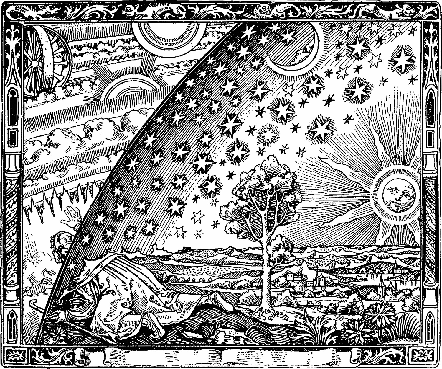 Flammarion cosmos engraving 19th century
