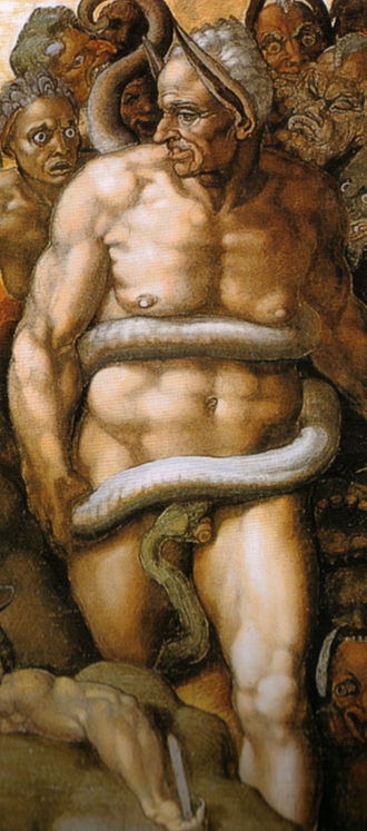 Michelangelo Judge Minos in the Last Judgment in Rome, Names of God by Natasa Pantovic Nuit 